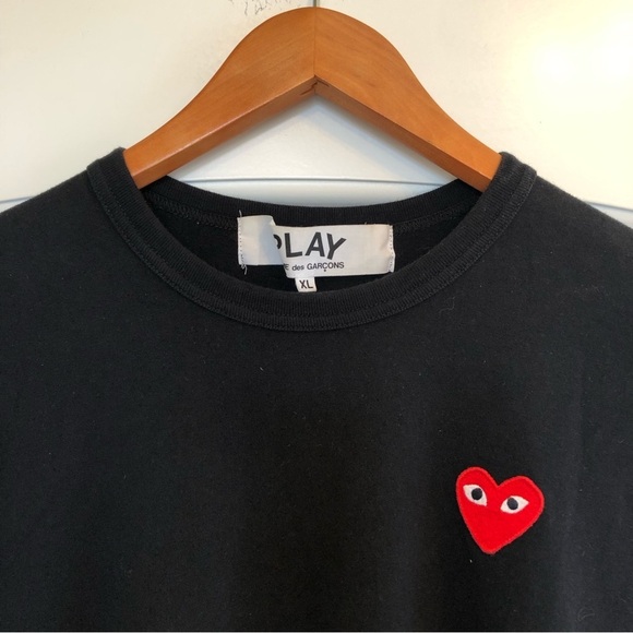 Men’s Comme Des Garçons Play, Black T-Shirt, XL - Picture 3 of 8